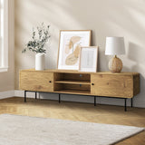 Oikiture TV Cabinet Entertainment Unit Stand 180cm Oak