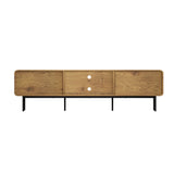 Oikiture TV Cabinet Entertainment Unit Stand 180cm Oak - Side View