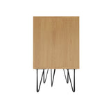 Oikiture TV Stand Cabinet Entertainment Unit Sliding Door 180cm Natural - Side View