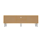 Oikiture TV Stand Cabinet Entertainment Unit Sliding Door 180cm Natural