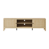 Oikiture TV Cabinet Entertainment Unit Stand 160cm Natural