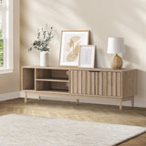Oikiture TV Cabinet Entertainment Unit Stand 160cm Natural