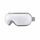 Livemor Eye Massager with Heat & Vibration | 180° Foldable Electric Eye Heat Mask with Bluetooth Music for Fatigue Relief | Rechargeable 3D Wrap-Around Temple Massager, White - Side View