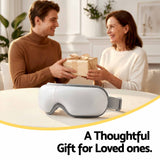 Livemor Eye Massager with Heat & Vibration | 180° Foldable Electric Eye Heat Mask with Bluetooth Music for Fatigue Relief | Rechargeable 3D Wrap-Around Temple Massager, White - Extra Image
