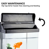 37L Aquarium With Bio Filter System LED Kit Curved Design Complete Kit - Rear View