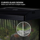 37L Aquarium With Bio Filter System LED Kit Curved Design Complete Kit - Low Angle