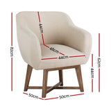 Artiss Armchair Tub Chair Beige Aston - Front View