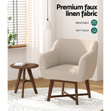 Artiss Armchair Tub Chair Beige Aston - Top-Down View