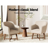Artiss Armchair Tub Chair Beige Aston - 45-Degree Angle