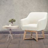 Artiss Armchair Tub Chair Beige Aston - Close-Up Angle