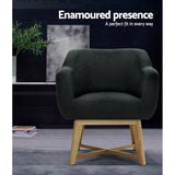 Artiss Armchair Tub Chair Charcoal Aston - Top-Down View