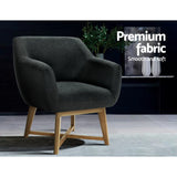 Artiss Armchair Tub Chair Charcoal Aston - 45-Degree Angle