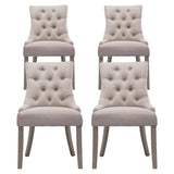 Artiss Dining Chairs Set of 4 Linen French Provincial Beige - Side View