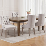 Artiss Dining Chairs Set of 4 Linen French Provincial Beige - Close-Up Angle