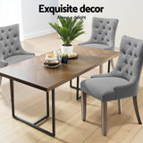 Artiss Dining Chairs Set of 4 Linen French Provincial Grey - Top-Down View