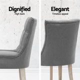 Artiss Dining Chairs Set of 4 Linen French Provincial Grey - 45-Degree Angle