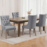 Artiss Dining Chairs Set of 4 Linen French Provincial Grey - Close-Up Angle