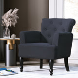 Artiss Armchair Wingback Charcoal Lothair - Low Angle