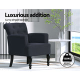 Artiss Armchair Wingback Charcoal Lothair - Top-Down View