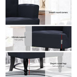 Artiss Armchair Wingback Charcoal Lothair - 45-Degree Angle