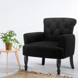 Artiss Armchair Wingback Charcoal Lothair - Close-Up Angle