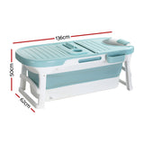 Weisshorn Foldable Bathtub Portable Folding Water Spa with Cover Plate 136x62cm - Front View