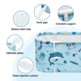 Weisshorn Foldable Bathtub PVC Spa Bucket Inflatable Cushion 114x62cm Blue - 45-Degree Angle