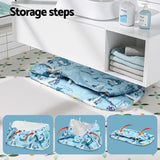 Weisshorn Foldable Bathtub PVC Spa Bucket Inflatable Cushion 114x62cm Blue - Rear View