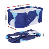 Weisshorn Foldable Bathtub PVC Spa Bucket Inflatable Cushion 114x62cm Navy Blue - Front View