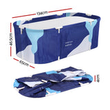 Weisshorn Foldable Bathtub PVC Spa Bucket Inflatable Cushion 134x65cm Navy Blue - Front View