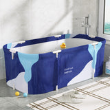 Weisshorn Foldable Bathtub PVC Spa Bucket Inflatable Cushion 134x65cm Navy Blue - 45-Degree Angle