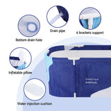 Weisshorn Foldable Bathtub PVC Spa Bucket Inflatable Cushion 134x65cm Navy Blue - 45-Degree Angle