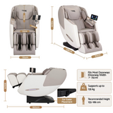 Livemor Elite 4D Massage Chair Recliner, SL Track Zero Gravity & Heat Auto Body Scan, 12 Auto Programs, 3 Zero-G Positions, Foot Rollers, Airbag Compression, Bluetooth Speaker, Wireless Charging - Front View