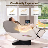 Livemor Elite 4D Massage Chair Recliner, SL Track Zero Gravity & Heat Auto Body Scan, 12 Auto Programs, 3 Zero-G Positions, Foot Rollers, Airbag Compression, Bluetooth Speaker, Wireless Charging - Close-Up Angle