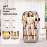 Livemor Elite 4D Massage Chair Recliner, SL Track Zero Gravity & Heat Auto Body Scan, 12 Auto Programs, 3 Zero-G Positions, Foot Rollers, Airbag Compression, Bluetooth Speaker, Wireless Charging - Low Angle
