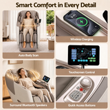 Livemor Elite 4D Massage Chair Recliner, SL Track Zero Gravity & Heat Auto Body Scan, 12 Auto Programs, 3 Zero-G Positions, Foot Rollers, Airbag Compression, Bluetooth Speaker, Wireless Charging - Extra Image