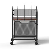 Artiss Mobile File Cabinet Rolling with Locking Wheels Wood Top Compact Storage Organiser Black