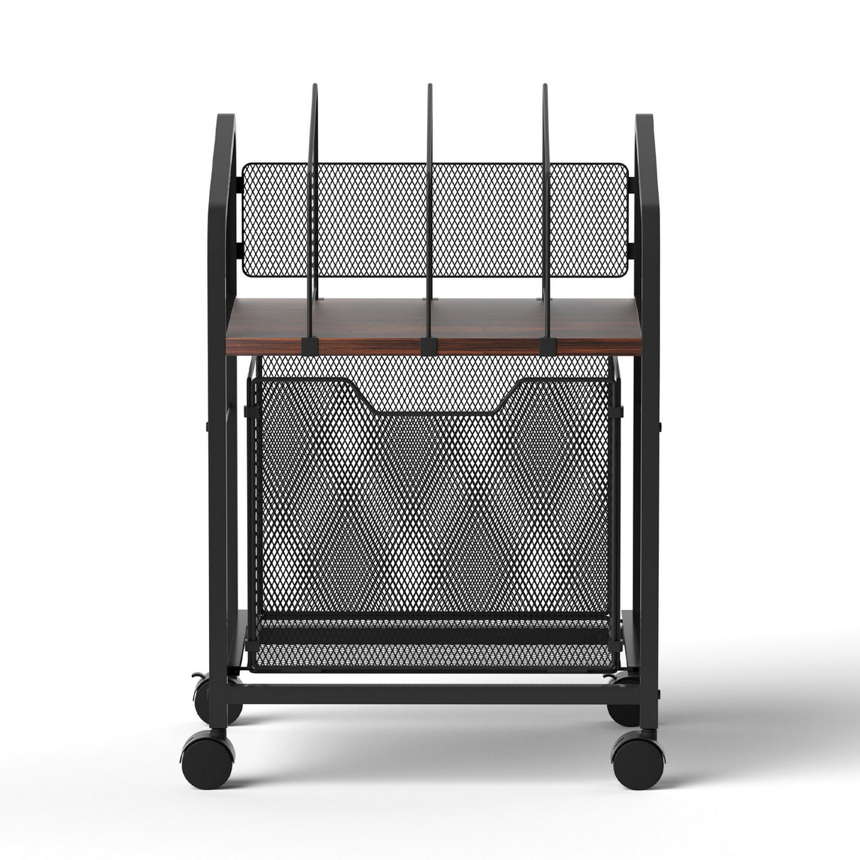 Artiss Mobile File Cabinet Rolling with Locking Wheels Wood Top Compact Storage Organiser Black