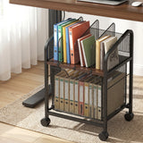 Artiss Mobile File Cabinet Rolling with Locking Wheels Wood Top Compact Storage Organiser Black - Low Angle