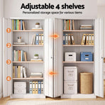 Astiss 180cm Steel Locker Cabinet Mental Storage 4 Adjustable Shelves