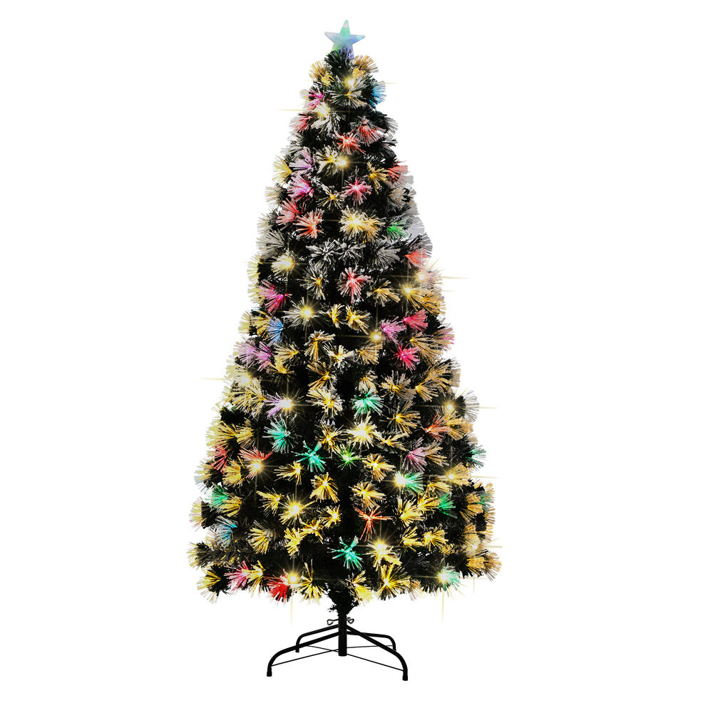 Tinseltown Christmas Tree 1.8M 6FT Fibre Optic Multi Colour LED Light
