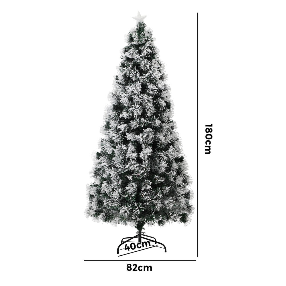 Tinseltown Christmas Tree 1.8M 6FT Fibre Optic Multi Colour LED Light