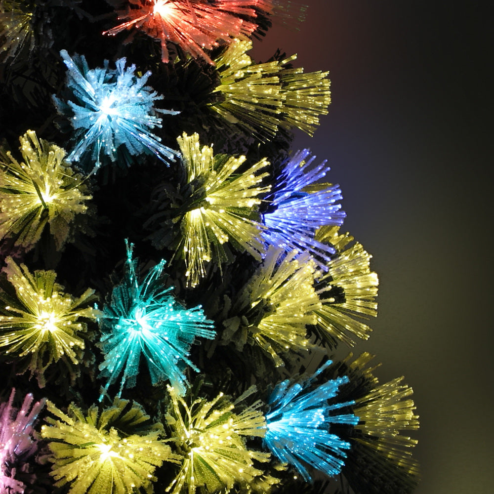 Tinseltown Christmas Tree 1.8M 6FT Fibre Optic Multi Colour LED Light