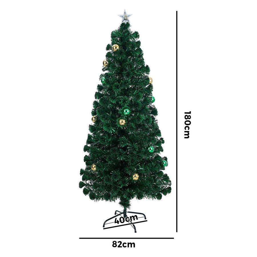 Tinseltown LED Christmas Tree 1.8M 6FT Fibre-optics Flash Lights