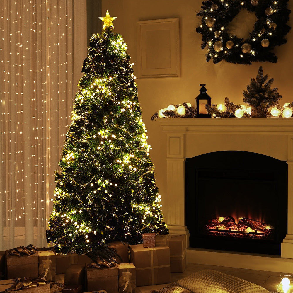 Tinseltown LED Christmas Tree 1.8M 6FT Fibre-optics Warm Lights