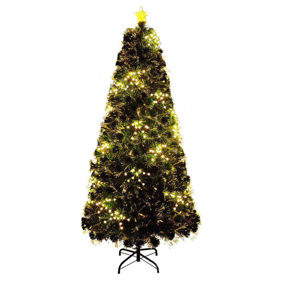Tinseltown LED Christmas Tree 1.8M 6FT Fibre-optics Warm Lights