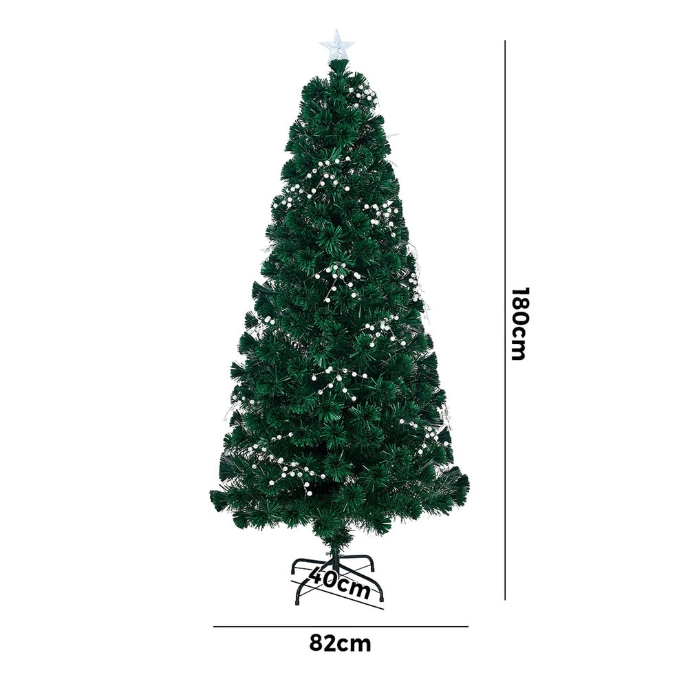 Tinseltown LED Christmas Tree 1.8M 6FT Fibre-optics Warm Lights