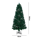 Tinseltown LED Christmas Tree 1.8M 6FT Fibre-optics Warm Lights - Top-Down View