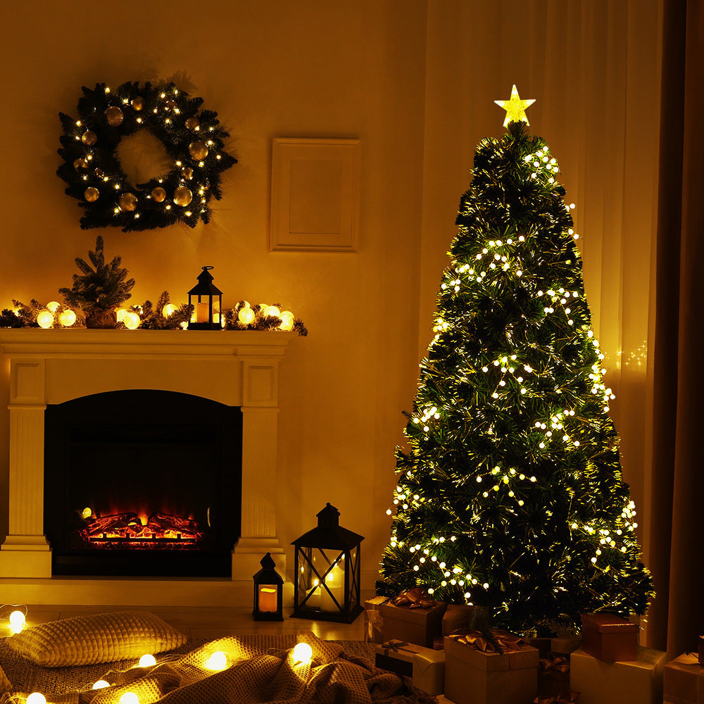 Tinseltown LED Christmas Tree 1.8M 6FT Fibre-optics Warm Lights
