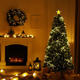 Tinseltown LED Christmas Tree 1.8M 6FT Fibre-optics Warm Lights - 45-Degree Angle